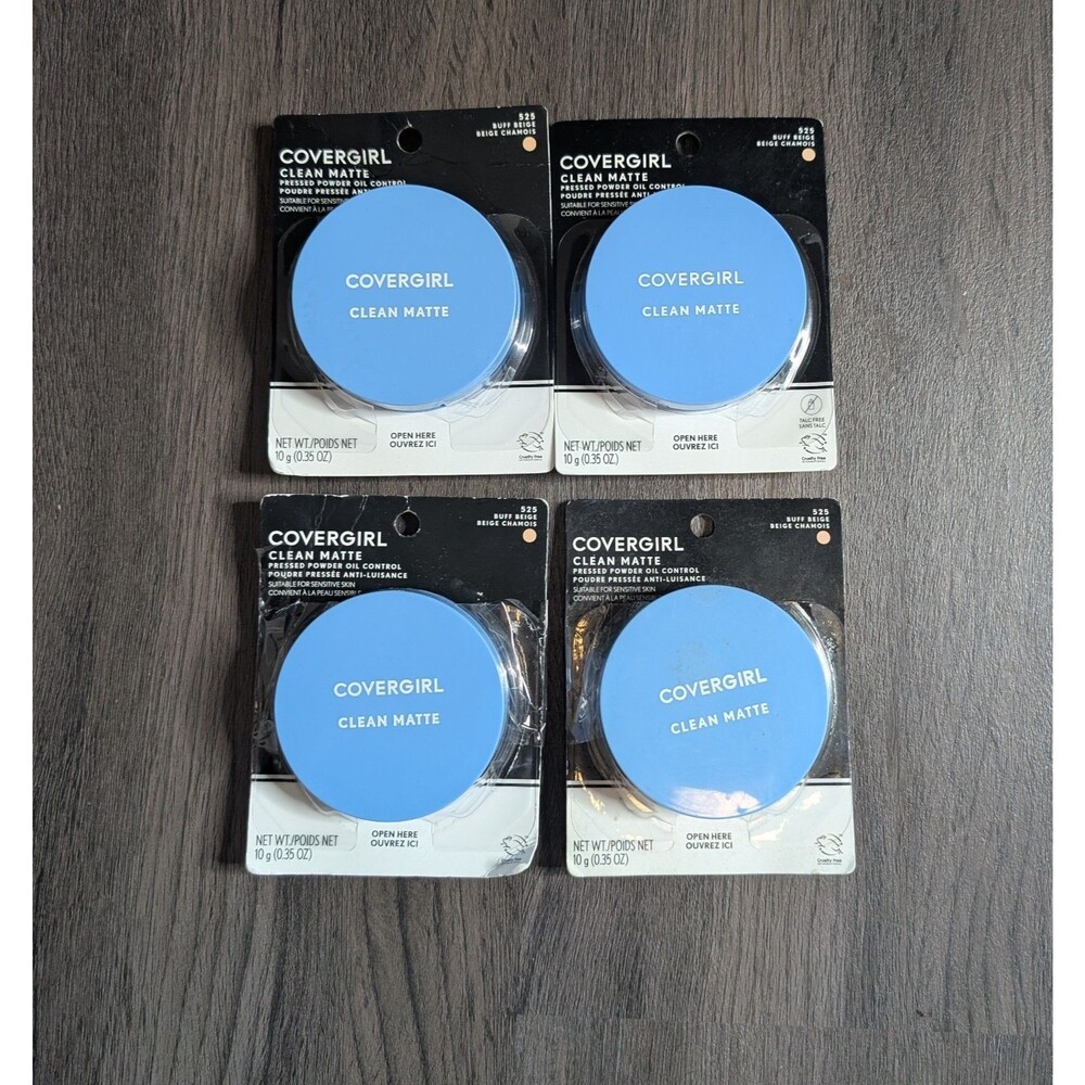 4 CoverGirl Clean Matte Pressed Powder Oil Control 525 Buff Beige Original new